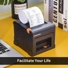 80mm POS Receipt Printer 300mm/s USB Thermal Receipt Printer with Auto Cutter…