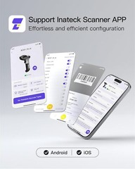 Inateck 1D Barcode Scanner Bluetooth W/ AI Wireless Handheld Fast Precise Scan