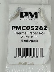 NEW 5 PK PM Company Thermal Paper Roll Cash Register 05262 Size 2 1/4” X 55’ I5