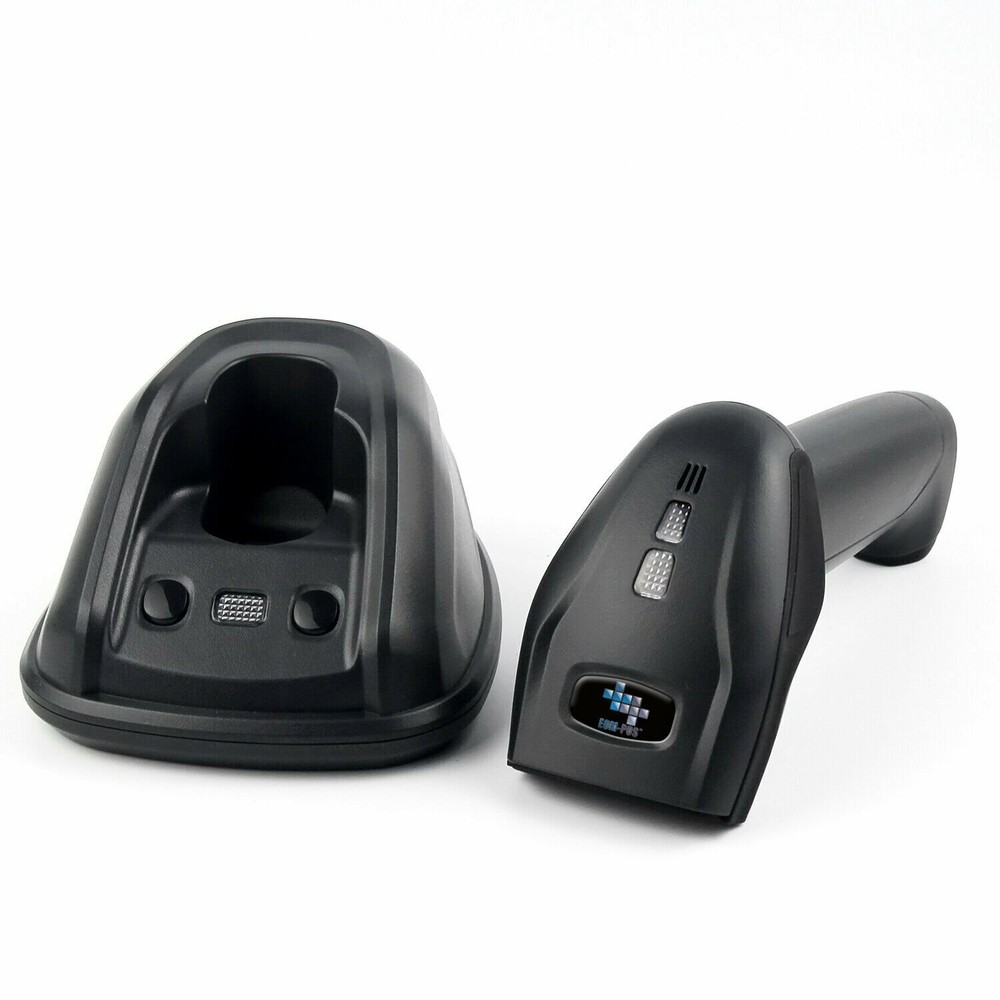 EOM-POS Cordless Wireless Barcode and UPC Code Scanner/Reader with Stand-up Base