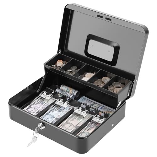 Extra-Large Key Lock Cash Box – Scratch-Resistant Metal Case for Secure Storage