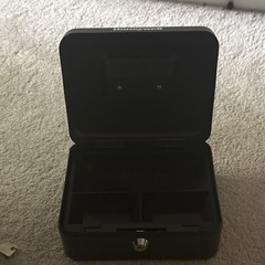 Honeywell Deluxe Keyed Metal Cash Box Lockable Portable Handle Includes Key