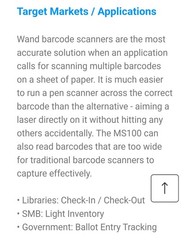 Unitech MS100-4G USB Handheld Pen / Wand Barcode Scanner USB (NEW IN BOX)
