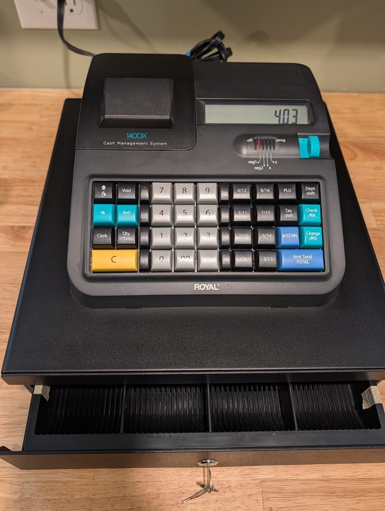 Royal 140DX Cash Management System, Register, 100% Working Order, 2 keys, Black
