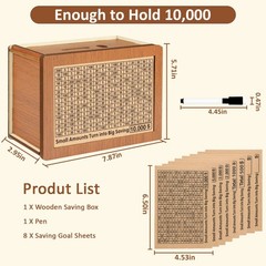 Cash Vault Wooden Savings Box Wooden Cash Saver Money Saving Box With Countdown