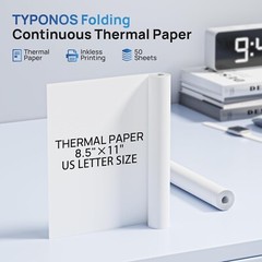 Thermal Printer Paper 8.5 x 11 Inch, Continuous Thermal Paper Roll, 2 Rolls