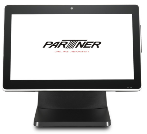 Partner E5-1-K Touch POS System, MSR, 15″ Display (New) w/ MSR and Stand