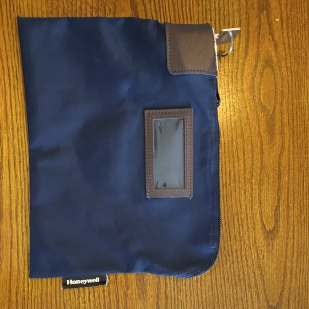 Honeywell Locking Deposit Bags Blue with Brown Trim 2 sets