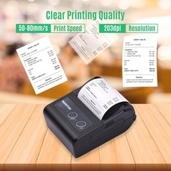1-Portable 58mm 2 Inches Wireless BT Thermal Bill Receipt Printer Mini IADT