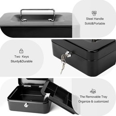 Medium Portable Lock Box with Cash Tray – Secure Your Valuables Effortlessly