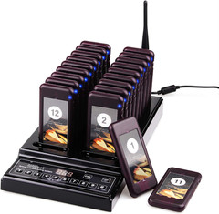Retekess T112 Restaurant Pager System Guest Queuing 20 Buzzers Food Truck Cafe