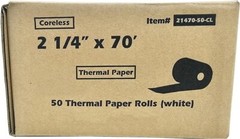 50 Coreless Rolls, 2 1/4 x 85 Thermal Paper Receipt Rolls Fits Ingenico ICT220