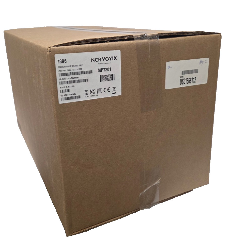 New in Box NCR 7896-3111-1000 / Zebra MP7201 Bi-Optic Imager Scanner Scale