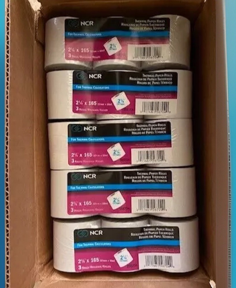 NCR 856704 Thermal Paper Roll, White, 2 1/4″ x 165′, 30 Rolls,; (10 Ea/3 PKS)