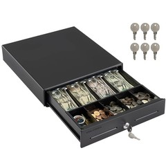 13″ Electronic Cash Register Drawer for Point of Sale (POS) System with 4 Bil…