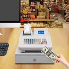 48-Button Cash Register Thermal Printing Commercial Cash Register Machine 48W