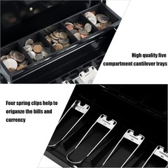Portable Key Lock Cash Safe with Anti-Theft Cable – Black XL – 11.81in x 9.45in
