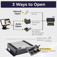 13″ Electronic Cash Register Drawer with under Counter Mounting Metal Bracket –