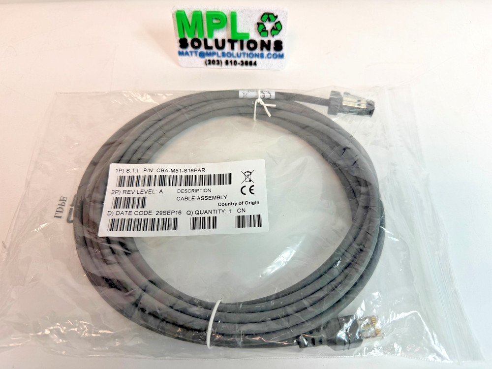 Zebra CBA-M51-S16PAR RS-485 Cable P6000 MP7001 MP7200 IBM Port 9B 12V 5M NEW