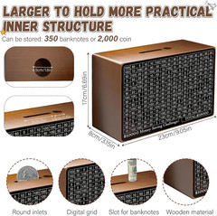 Wooden Money Saving Box, Cash Vault Savings Box for $10000 $5000 $3000 $1000 $80
