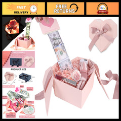 Cash Gift Money Box with Pull-Out Kit & String Lights – Birthday Surprise Box