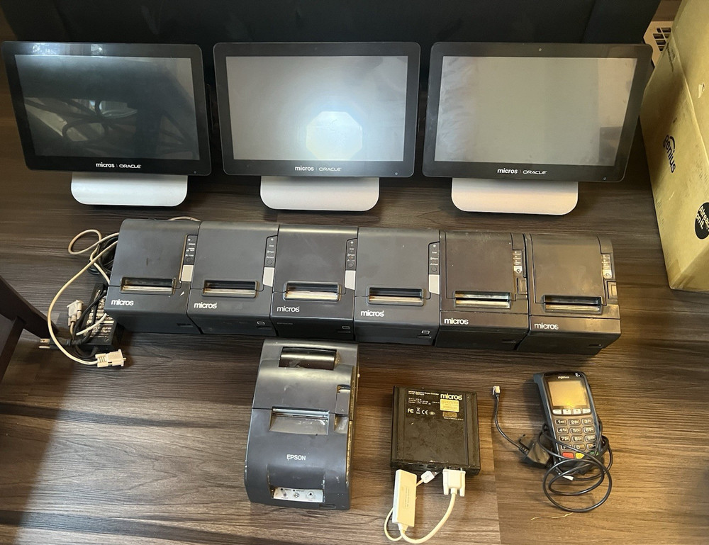 Micros Oracle POS Receipt Printers & Touchscreen Terminals, Full 3700 POS Syetem