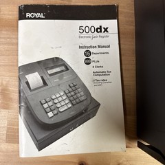 Royal 500dx Electronic Cash Register, Excellent Condition, With Key, TESTED