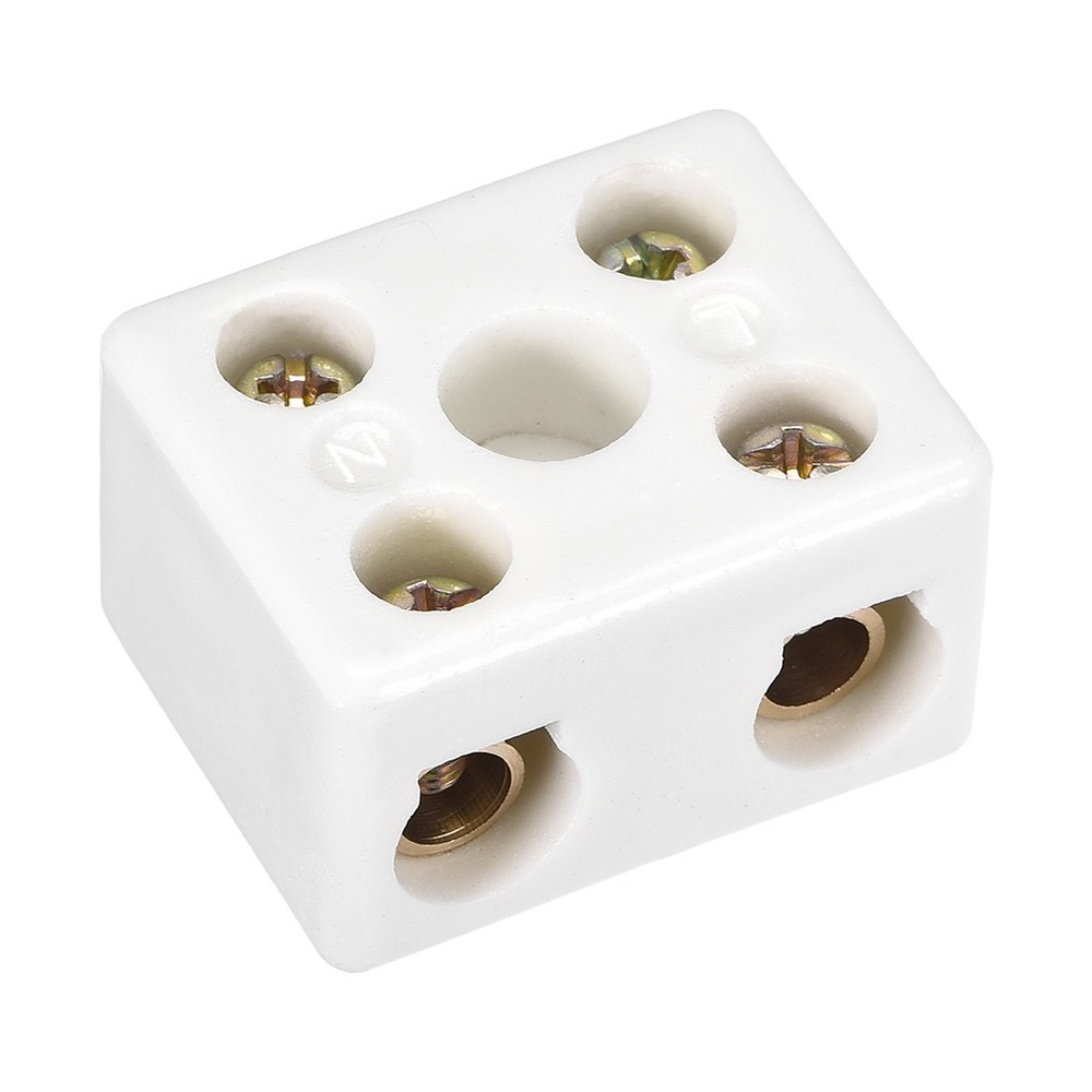 2 Way Ceramics Terminal Blocks High Temp Porcelain Connectors 39×31.5x23mm