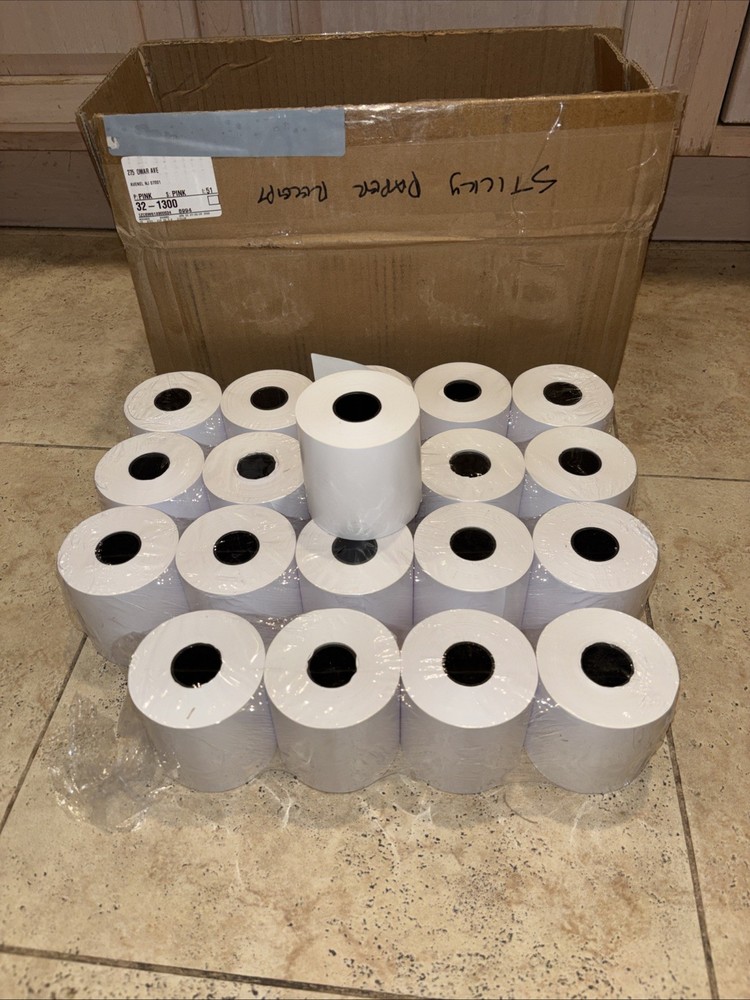 NIB QANXEL POS STICKY THERMAL RECEIPT PAPER LINELEDD 3.125” X 170” 20 ROLLS DESC