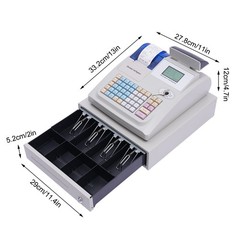 LCD Display Electronic POS System 48 Keys Cash Register For Retail with Drawer