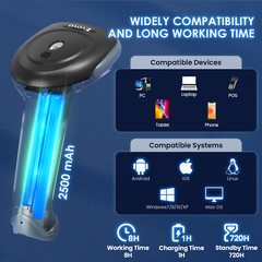 Eyoyo USB Handheld 2D Wireless Bluetooth Barcode Scanner for Inventory Store PC