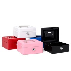 Secure Metal Cash Box for Kids – Small Lock Box with Top Slot, Black, 5.91″x4.72