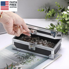 Cash Box with Lock, Aluminium Alloy Money Box for Cash Lockable Money Storage Bo