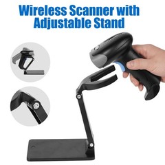 QR Code Scanner with Foldable Stand, 1D 2D Barcode Scanner 2.4G Wireless USB…