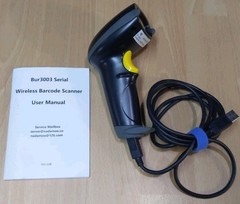 NADAMOO BUR3003 433MHz Wireless Barcode Scanner w/ Cord Tested Works 202205B
