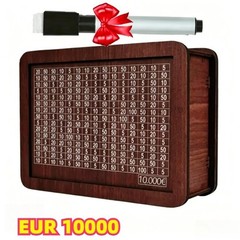 $10000 Money Saving Challenge Box Cash Vault Wooden Savings Box Cash Saver w/pen
