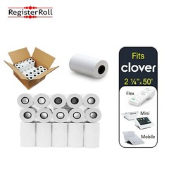 VERIFONE VX520 – 2-1/4″ x 50′ THERMAL RECEIPT PAPER 50 ROLLS CREDIT CARD ROLLS