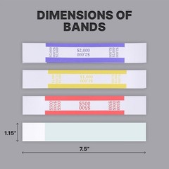 Self-Adhesive Money Bands 8 Colors