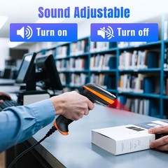 USB 1D 2D QR Barcode Scanner Wired, Dustproof Waterproof, Fast Scan for