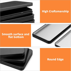 Metal Rectangular Cash Box with Lid – 4 Packs Currency Tray Money Holder Black M