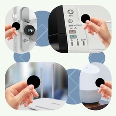 NFC Tags for Smart Solutions – 30 Pcs Round Black NTAG215 Stickers with Adhesive