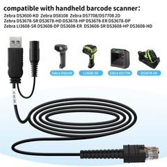 1/2PC CBA-U42-S07PAR 3M USB Power Cable for Zebra DS3678 DS3678-SR DS3678-DP