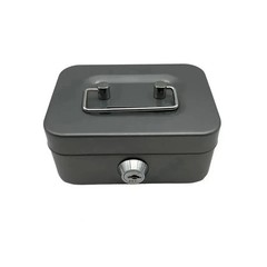 Small Cash Box with Money Tray and Lock, Metal Cash Lock Box with Key