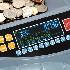 Coin Counter Machine, Coin Sorter Machine, 1¢, 5¢, 10¢, 25¢, 50¢ and Dollar, 25