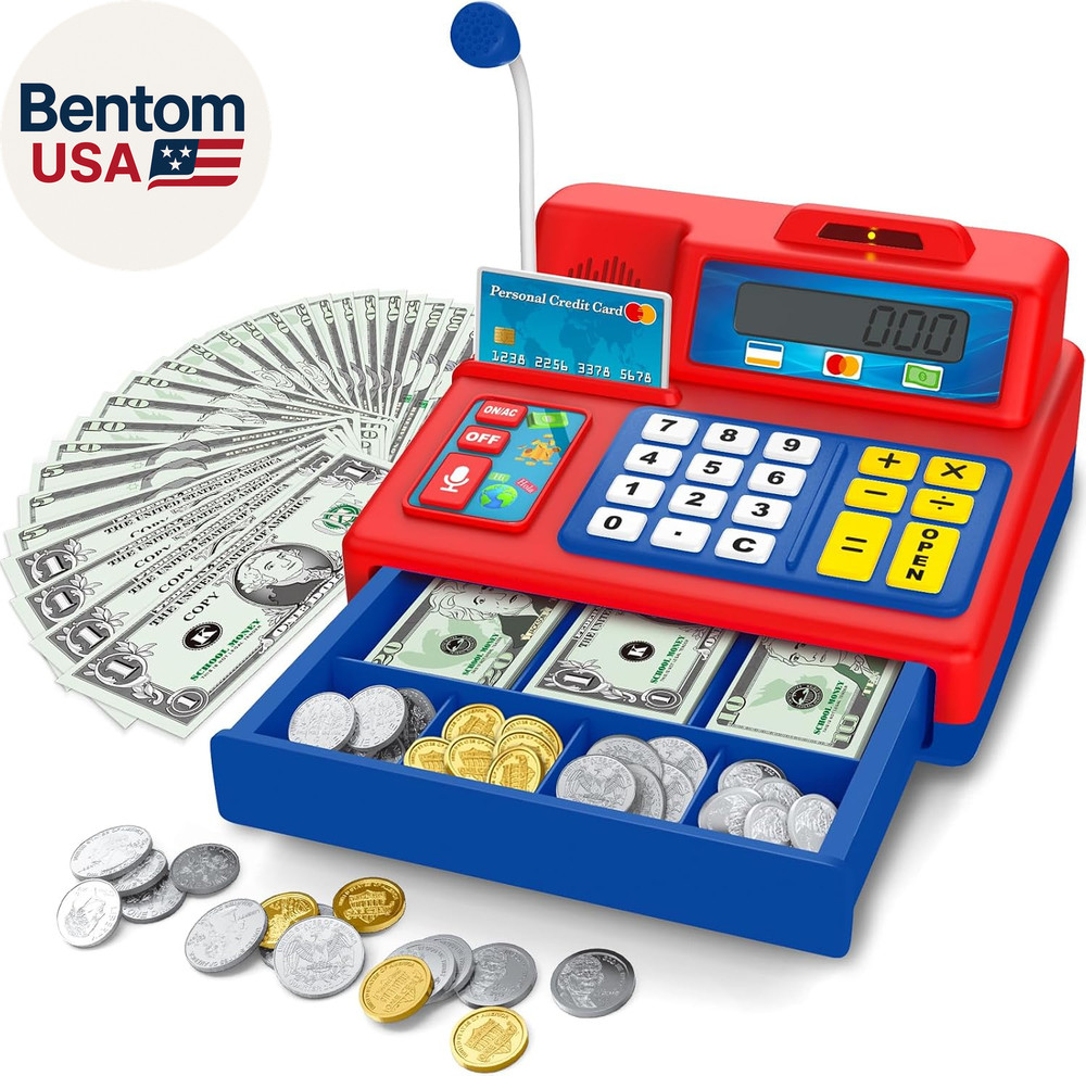 Calculator Cash Register Toy Gift for Kids Age 3, 4, 5, 6, 7, 8+ Year Old, 103 P