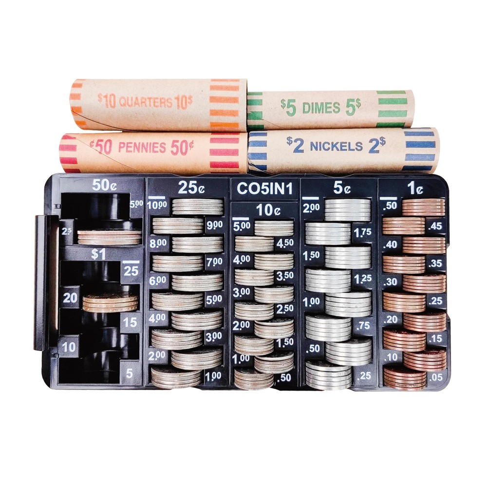 Coin Sorting Tray Coin Counter with Lid for All Coins Accurate & Easy to Wrap