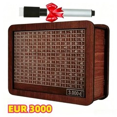 $10000 Money Saving Challenge Box Cash Vault Wooden Savings Box Cash Saver w/pen