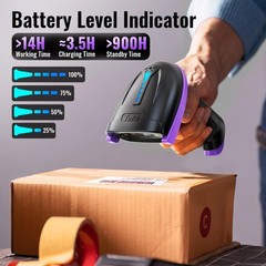 Tera Barcode Scanner Wireless Versatile 2-in-1 (2.4Ghz 1D Purple, Purple