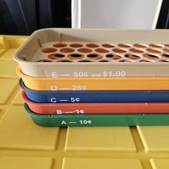 VTG Kwik-Sort Jr MMF Industries Set Of 5 Coin Money Change Sorting Trays W/ Case
