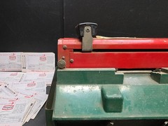 Texaco Credit Card Imprinter Farrington Machine w Papers Gas Oil POS Station USA